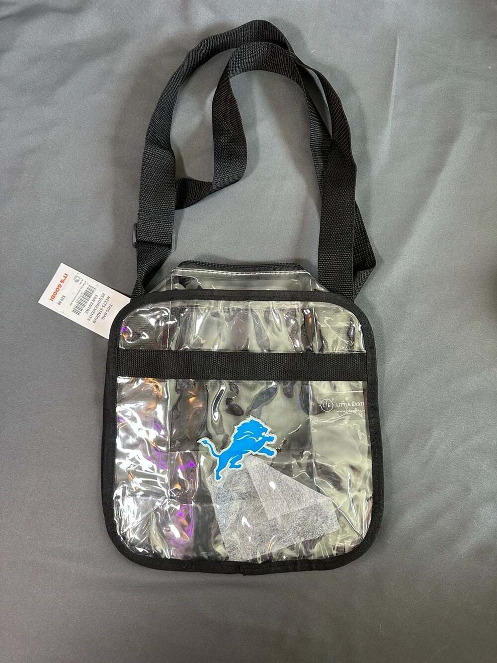 Detroit Lions Little Earth Clear Stadium Crossbody Bag NFL NWT Adjustable Strap